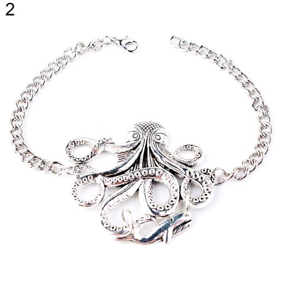 Kul unisex legering blekksprut design armbånd smykker kjede bryllup tilbehør