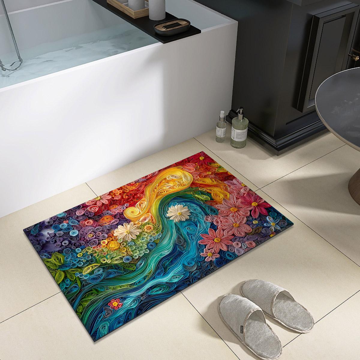 

Роскошный коврик для душа и ванны, супервпитывающий напольный коврик для ног, нескользящий, быстросохнущий, туалетный ковер, коврик для комнаты, придверный коврик, моющийся 40cmx60cm
