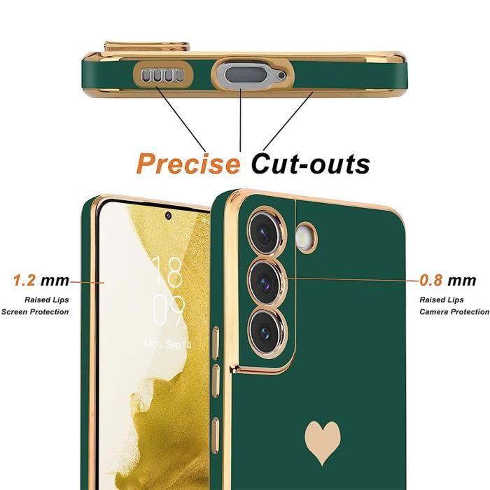 Coque TPU - E.F.CONNECTION - Pour Xiaomi Redmi Note 12 Pro 5G - Vert Nuit - Motif Cœur - Protection Antichoc