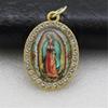 10 Piezas Colgante Encanto Forma Ovalada Religiosa Figura Metal Pedrería Colgante para Collares Llaveros Fabricación de Joyería DIY