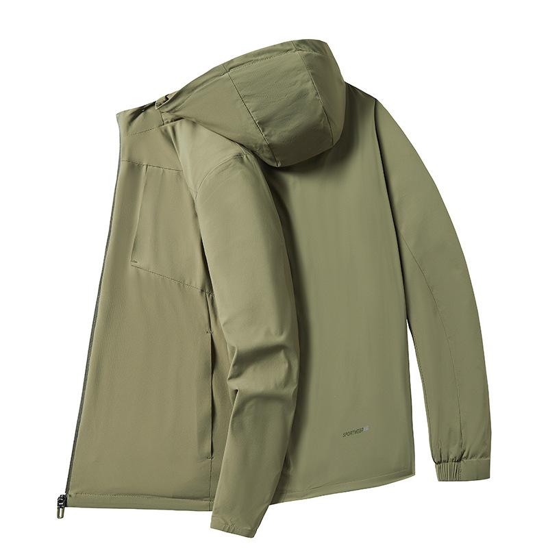Spring and Autumn Single-layer Outer Windbreaker High Elastic Windproof Breathable Jacket Outdoor Camping Sports Mountaineering Fishing Clothing