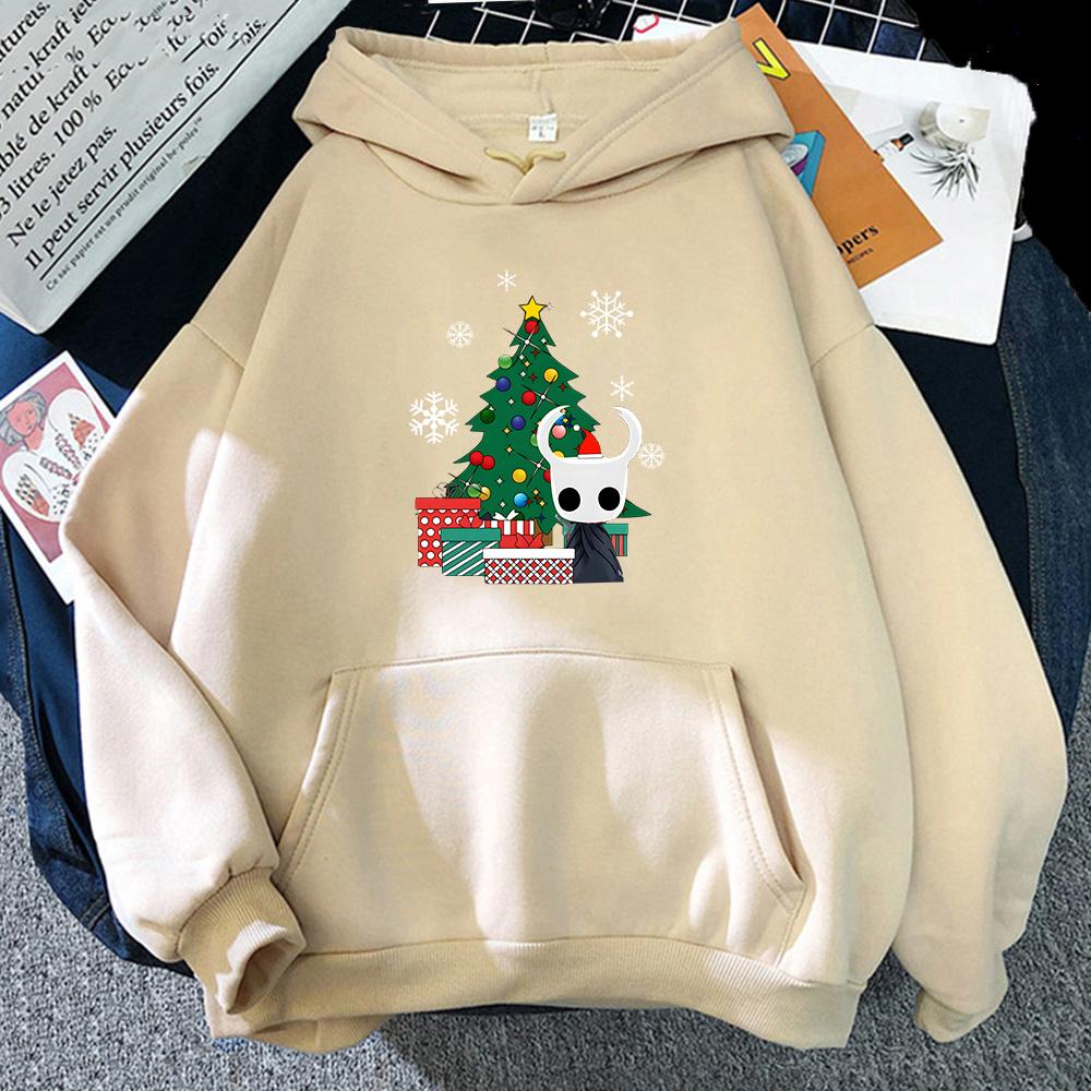 Hollow Knight Christmas Tree Graphic Clothes Autumn/winter Fleece O-neck Pullovers Comfortable Casual Sweatshirt Anime Hoodies