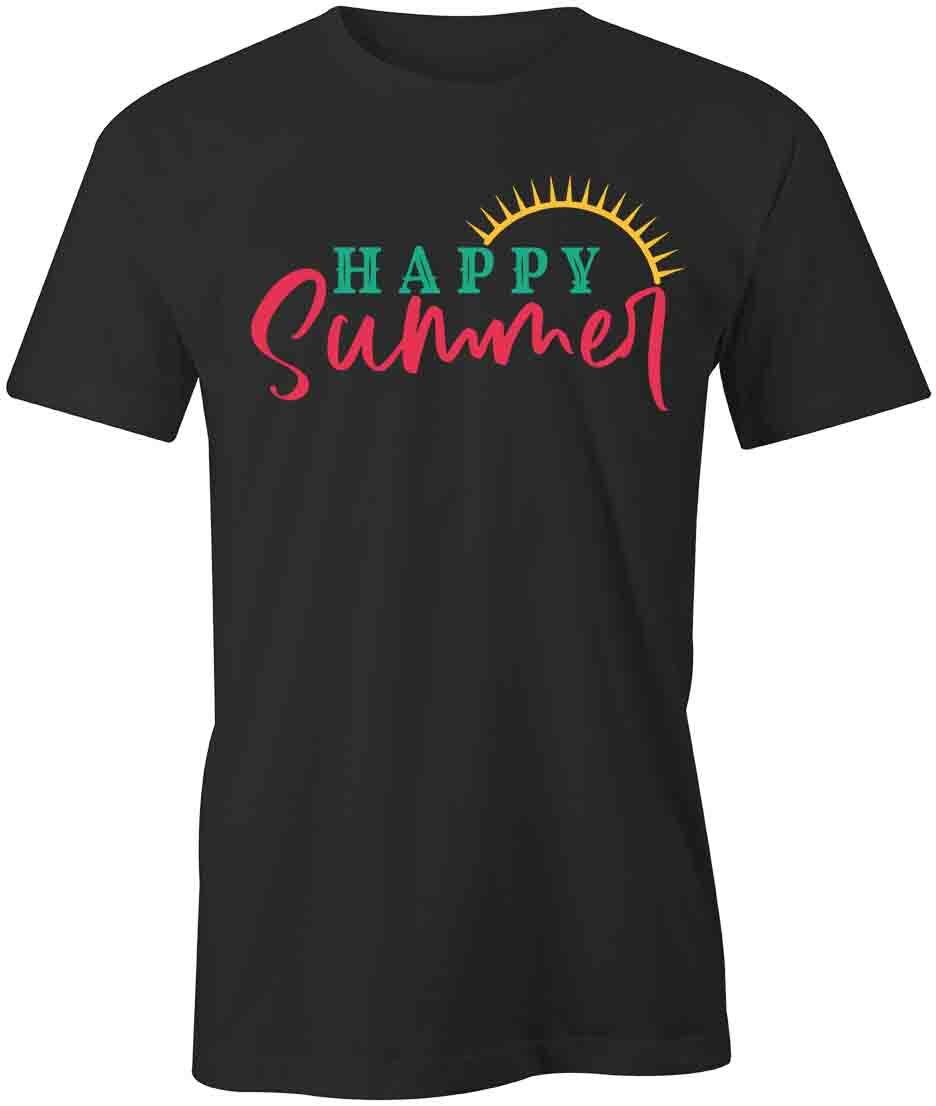 HAPPY SUMMER TShirt Tee Short-Sleeved Cotton CLOTHING SEASONAL S1BCA406 XL