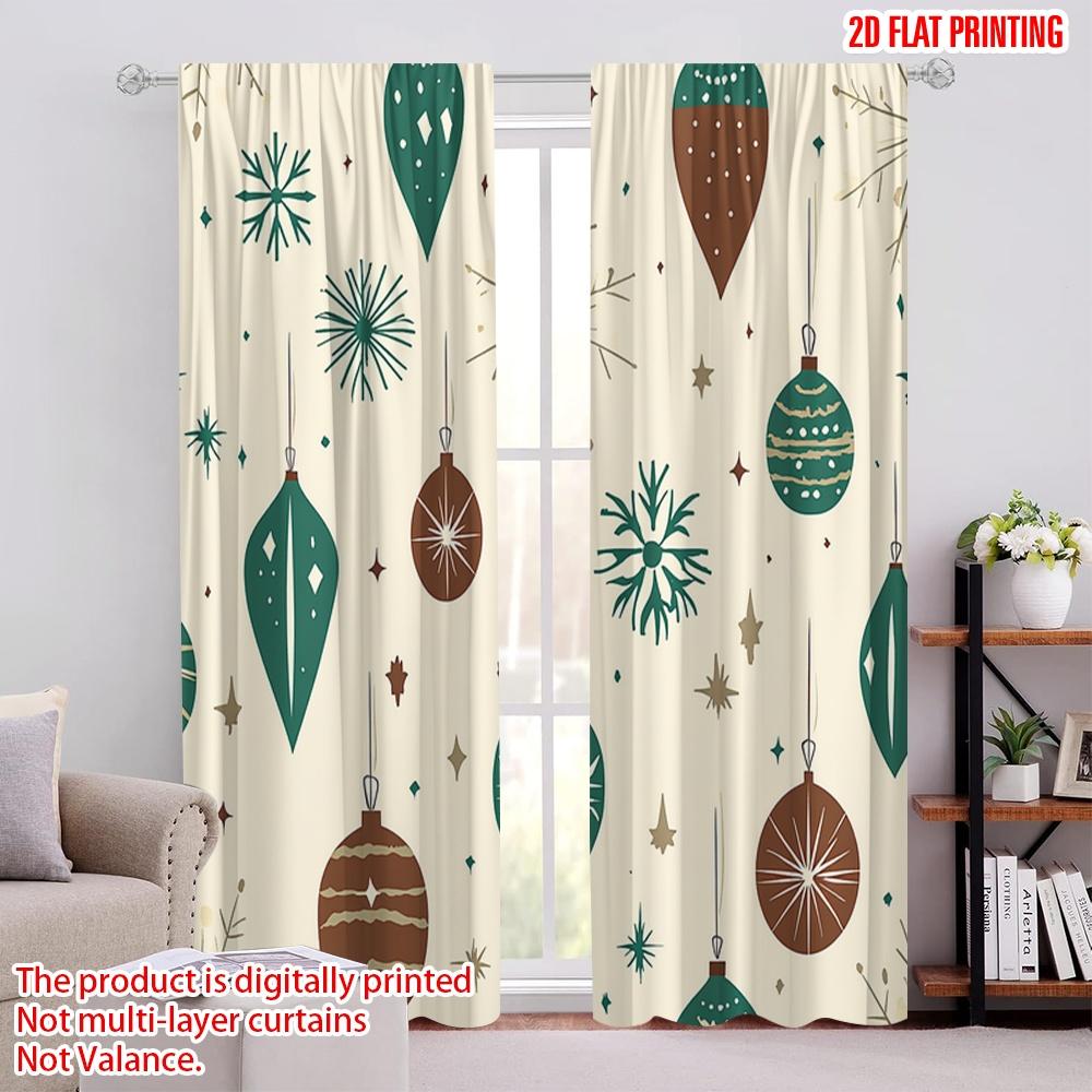 

2pcs,2D plane printing Pattern Curtains Christmas Ornaments Snowflakes_a (2) 100% Polyester (without rod) All Seasons Perfect 52.50 × 116.00 cm 2 pcs