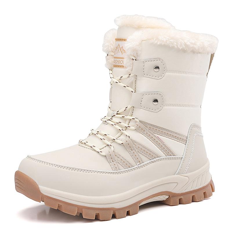 Winter women's high-top snow boots plush warm cotton shoes wear-resistant sports outdoor high-top large-size casual cotton shoes