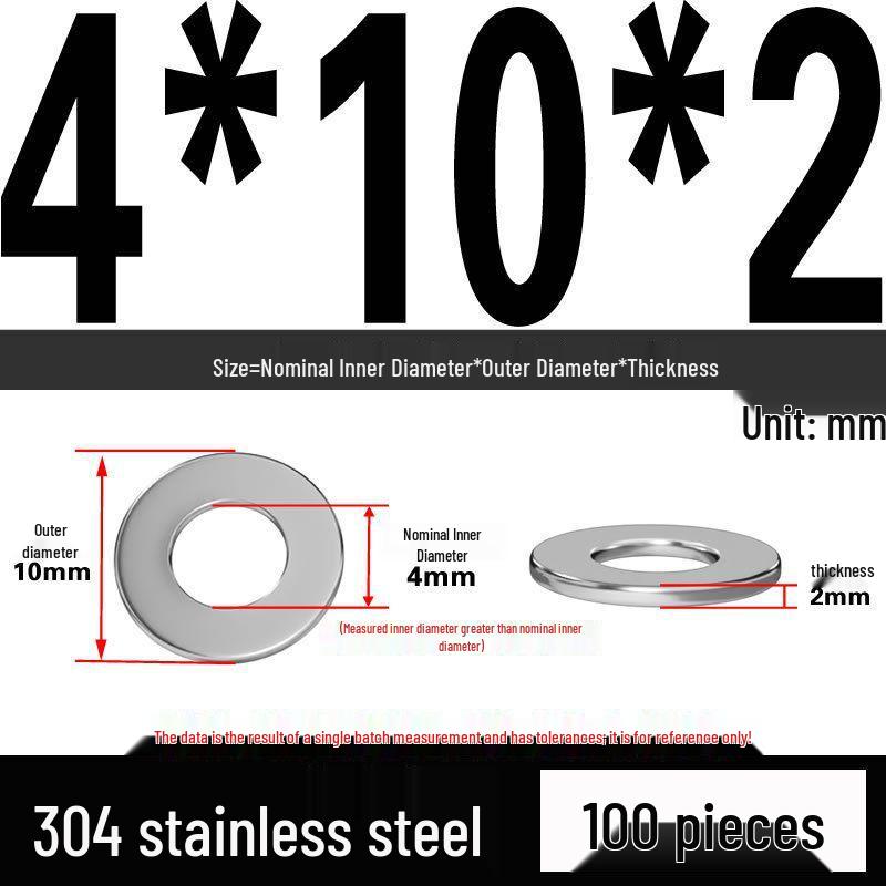 Thickened 304 Stainless Steel Flat Washer Spacer (M2-M36)