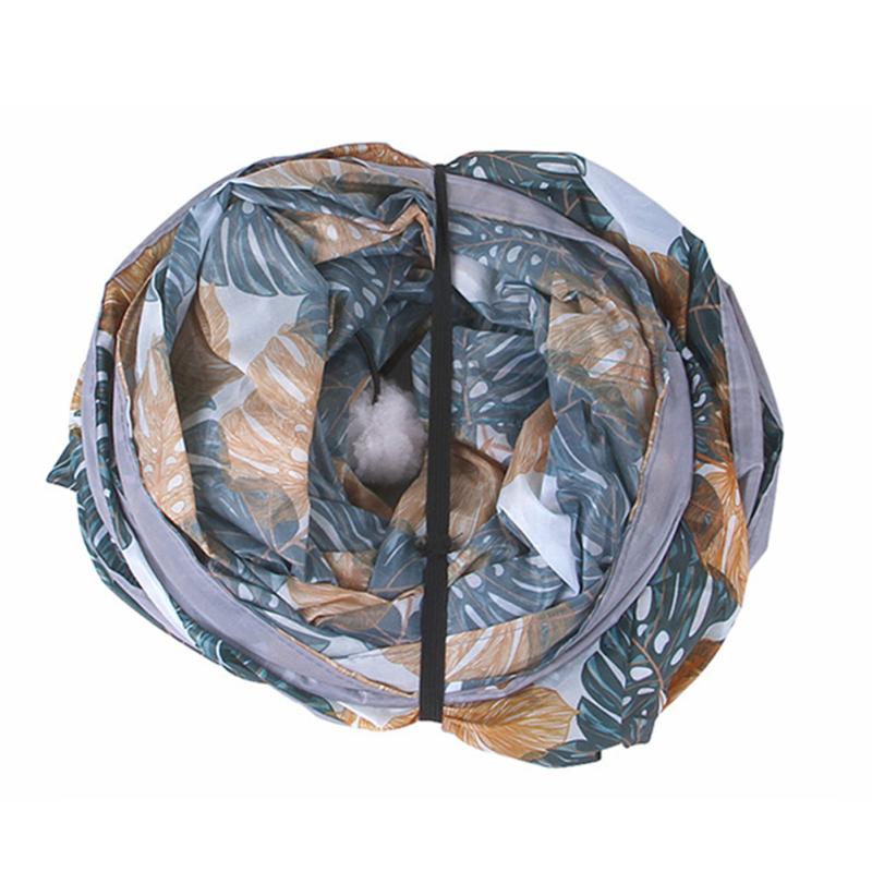 Tube de Tunnel imprimé pour chat, jouets pliables, entraînement amusant, seau de forage interactif, pour animaux de compagnie