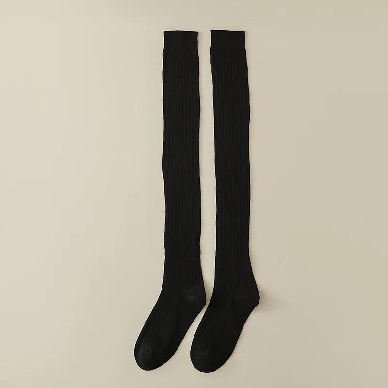 Women Stockings JK Girls Knee High Socks Thigh High Stockings College Style Solid Color Black White Gray Socks Thigh High Socks