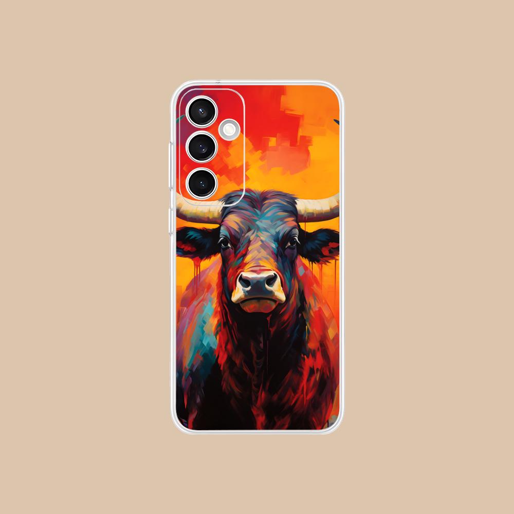 Bull Head Phone Case for Samsung Galaxy S25 S24 S23 S22 S21Plus FE Ultra Soft TPU Clear Shockproof Cover