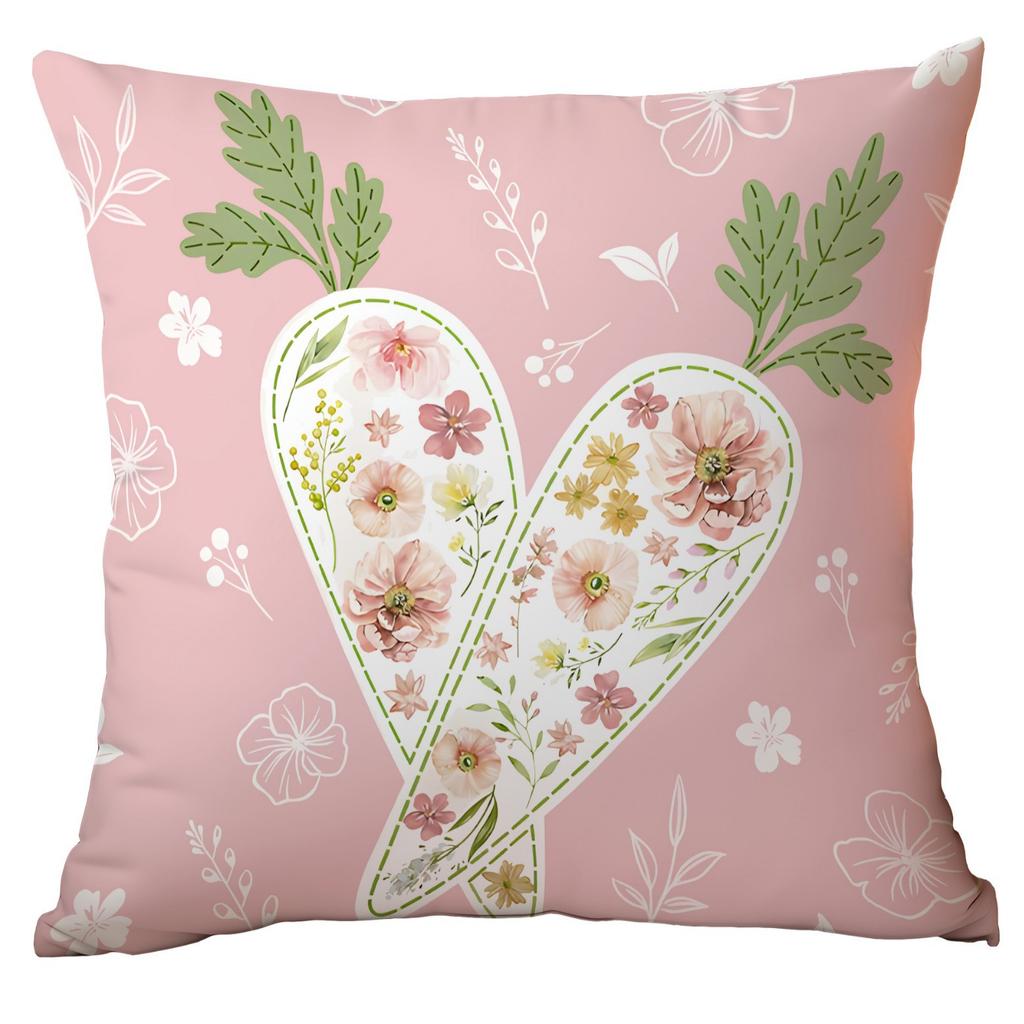 New Easter Pillowcase Cute Pink Rabbit Home Living Room Sofa Cushion Pillowcase