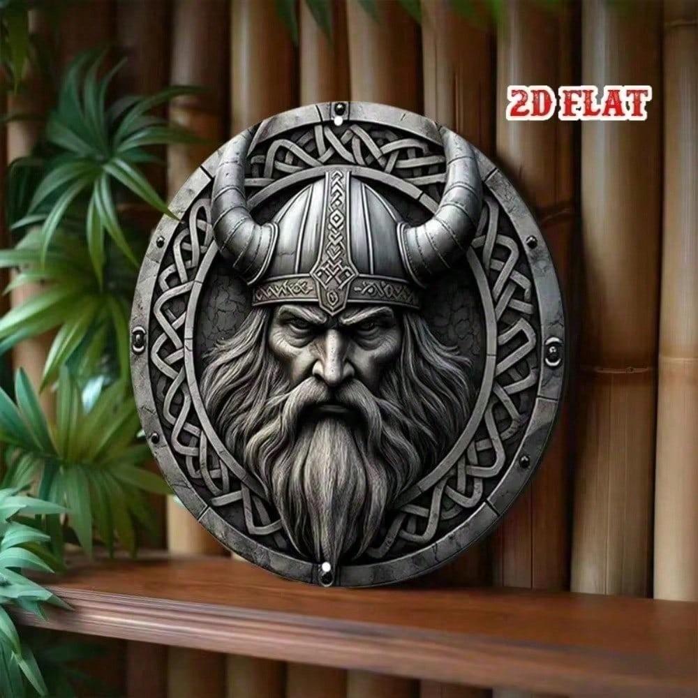 Viking Odinův Havran Severská Mytologie Nástěnné Umění Kulatý Kovový Značka Domácí Bar Garáž Pánská Jeskyně Dekor