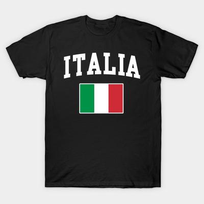 Vlajka Talianska Talianske Taliansko Italiano Tričká S Potlačou Dámska Móda Okrúhly Výstrih Nadmerná Veľkosť Letné Bežné Krátke Rukávy Top