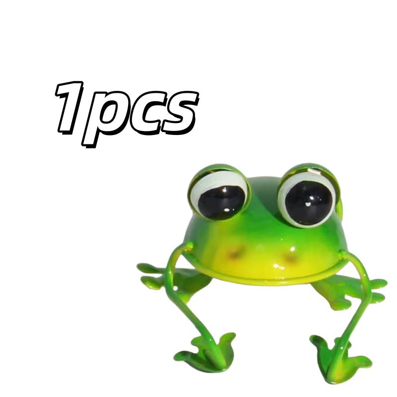 

1pcs 3D Iron Garden Frog Ornaments – Big-Eye Abstract Style, Courtyard & Wedding Decoration, Guardian