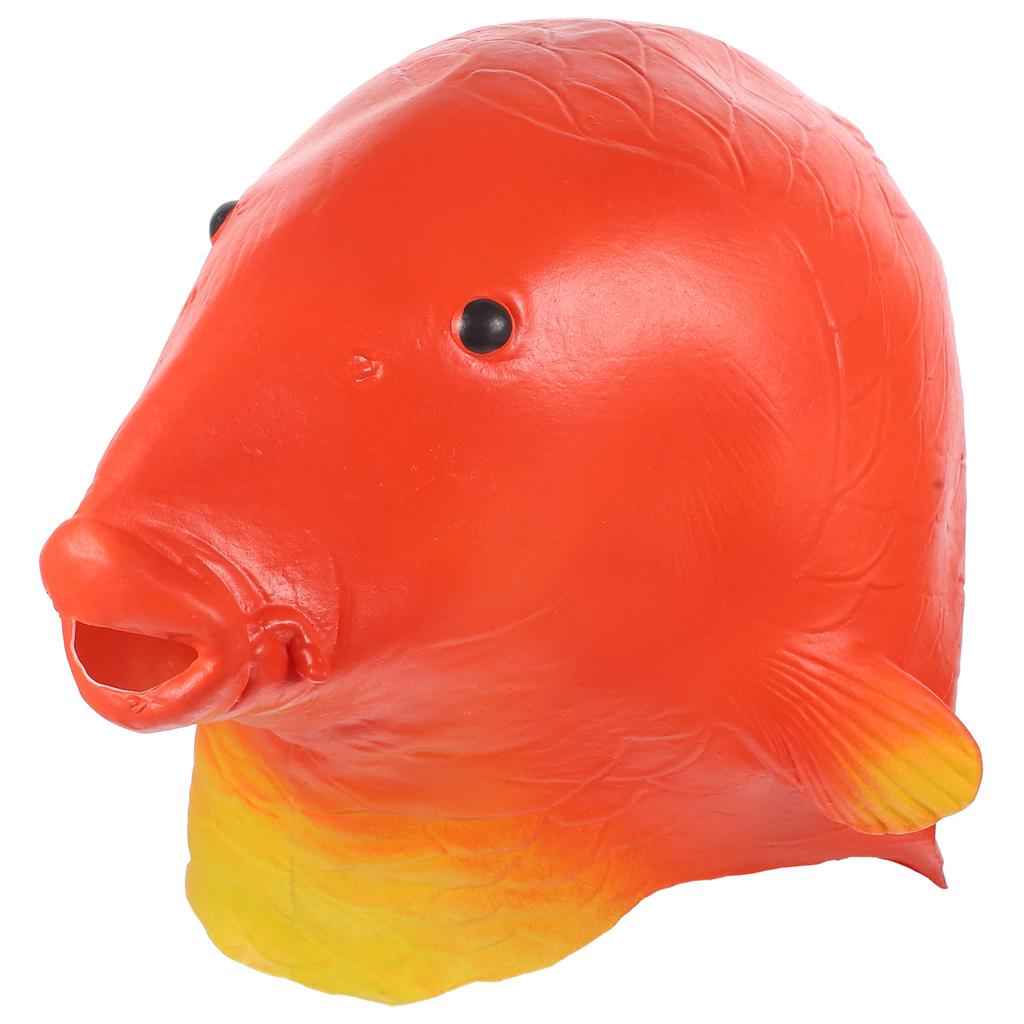 Realistic Carp Head Mask Red Goldfish Style Full Head Coverage for Cosplay Party Halloween Festival Outdoor Events Comfortable