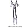 Elegant Black Bolo Tie with Bull Pendant Cowboy Bull Necktie Western Necklace Cool Bola-Tie Western Cowboy Costume