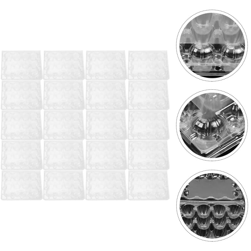 Uonlytech 20-Piece Clear Quail Egg Cases, Clear Plastic Refrigerator Egg Storage Boxes, Convenient Kitchen Storage, 21.5 x 13.5 x 3 cm
