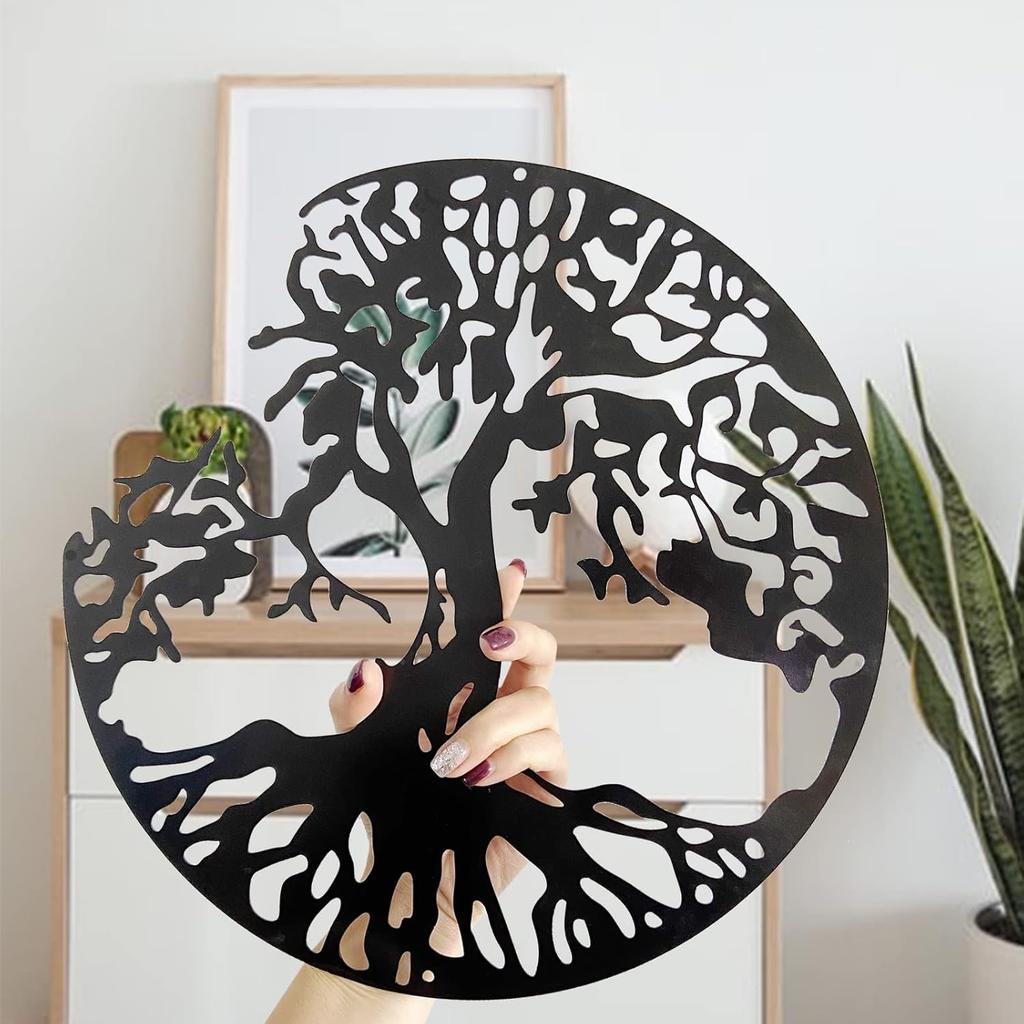 WINUSD Tree of Life Metal Wall Art, 4PCS Tree of Life and Birds of Peace Wall Plaque Decorative Garden Art Hanging Sculpture, Tree of Life Decor,