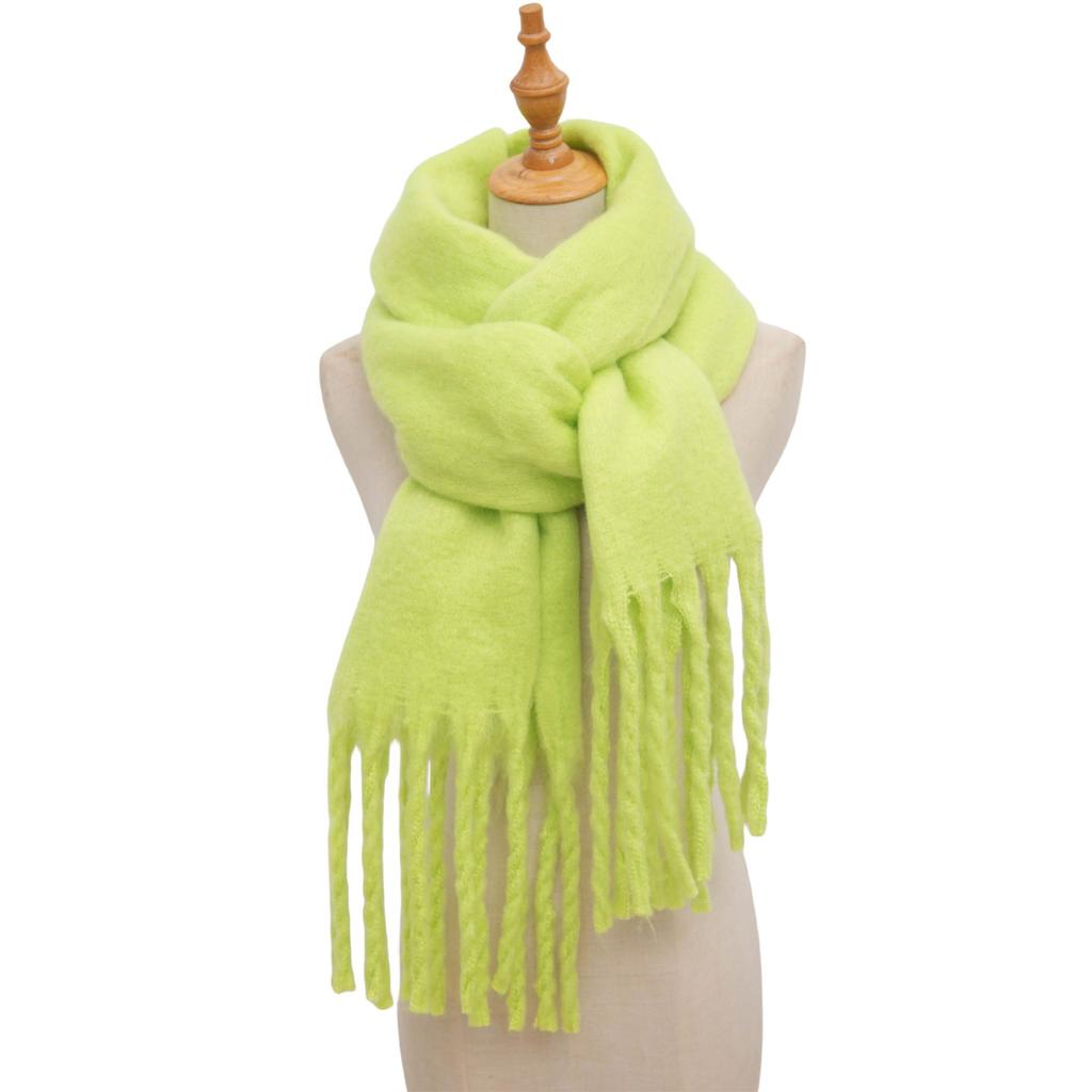  Solid Thick Cashmere Scarf for Women Large Wool Blanket Pashmina Winter Warm Shawl Wraps Bufanda Female With Tassel Scarves