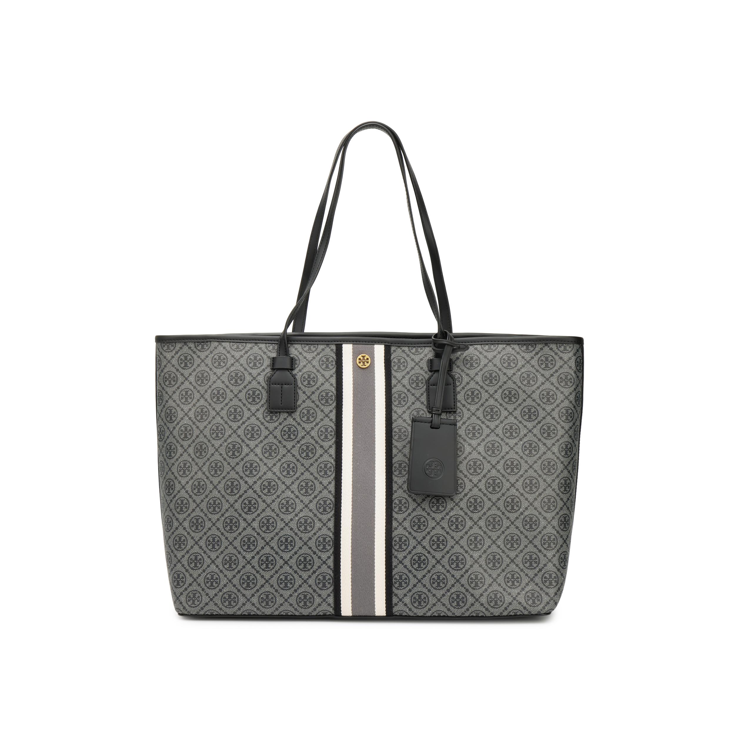 

Tory Burch T Monogram All Over Print Commuter Large Capacity PU Canvas Tote Bag Women Tote Black 81964-008 Basic Set (Bag+Dust Bag)