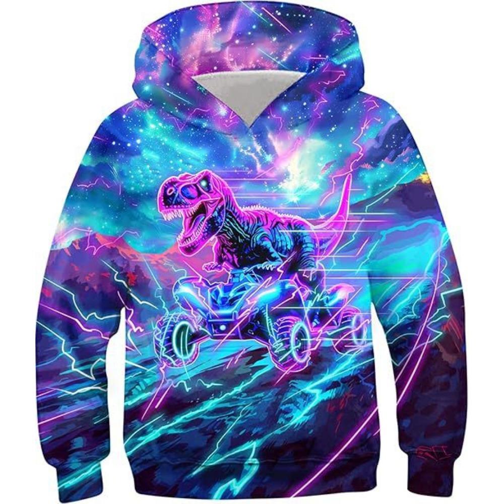 Children's Colorful Cool 3D Digital Printed Boys' Personalized Fashion Hoodie Sweatshirt