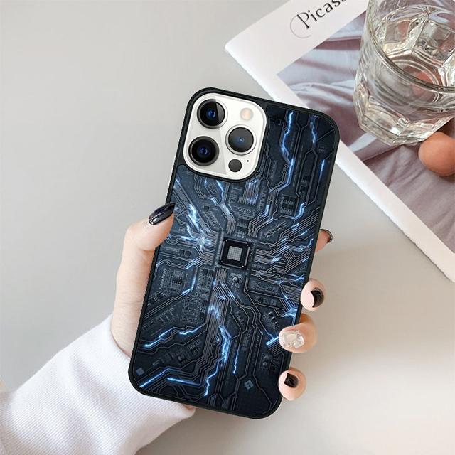 

The Integrated Circuit Board Phone Case For iPhone 17 Air 16 16e 15 14 plus 11 12 13 Pro max Bumper Shell Cover coque iPhone 11pro max