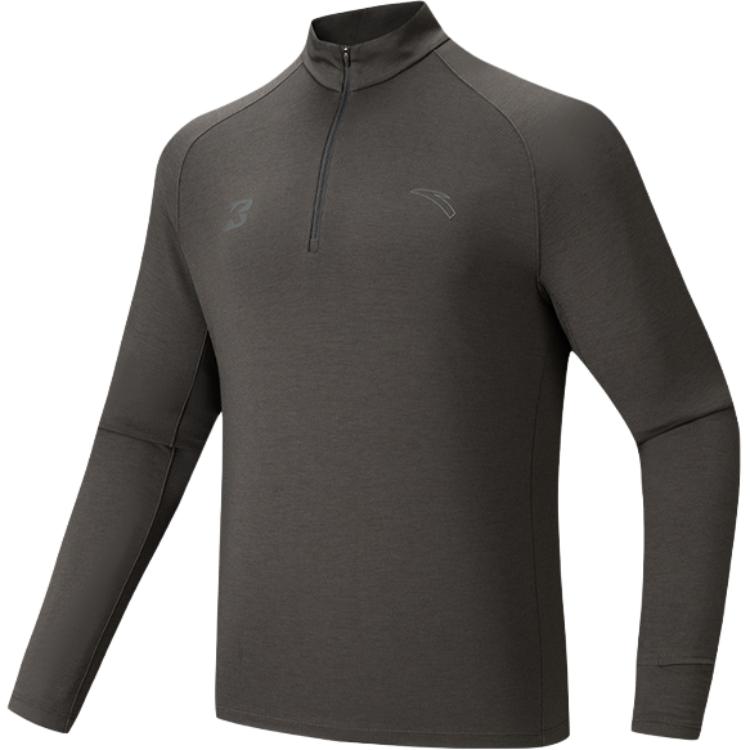 Anta Серия для бега Однотонная Мягкая Простая Трикотажная рубашка с длинным рукавом Мужские топы 152615401-4 S