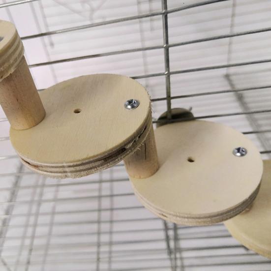 Yousheng 1 Set Hamster Ladder High Stability Detachable Solid Climbing Stairs Birds Parrot Exercise Perches Stand for Home Use