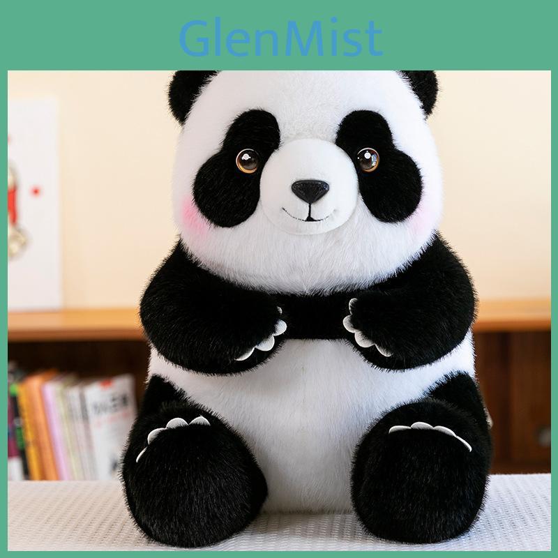 Panda Plush Toy With Pp Cotton Filling Soft Short Fur Stuffed Animal Gift For Kids