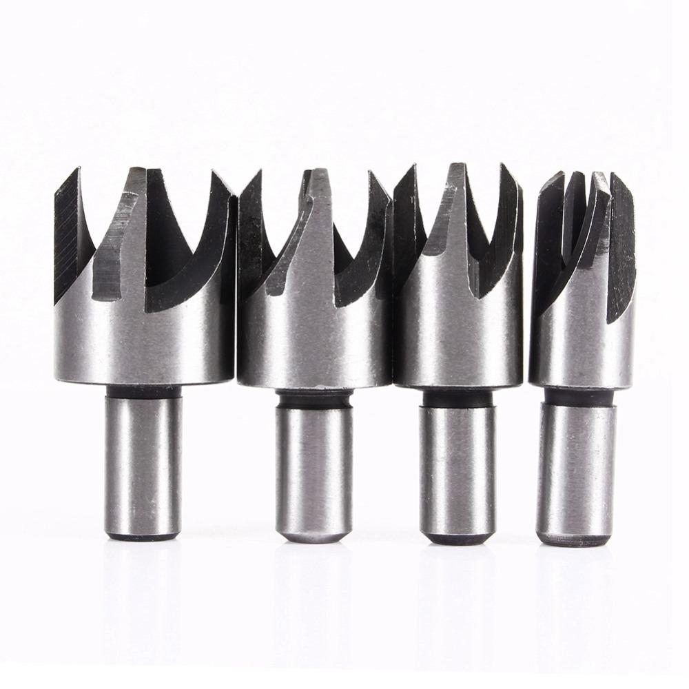 8pcs Tapered Wood Plug Cutter Straight HSS Drill Bits Durable Woodworking Tool Set Woodworking