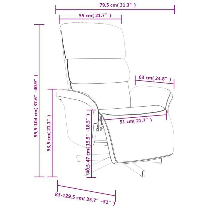 VidaXL Fauteuil inclinable avec repose-pieds noir tissu 356603