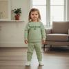 Unisex Baby St. Patrick's Day Clover Embroidered Striped Two-Piece Set (Autumn/Winter)