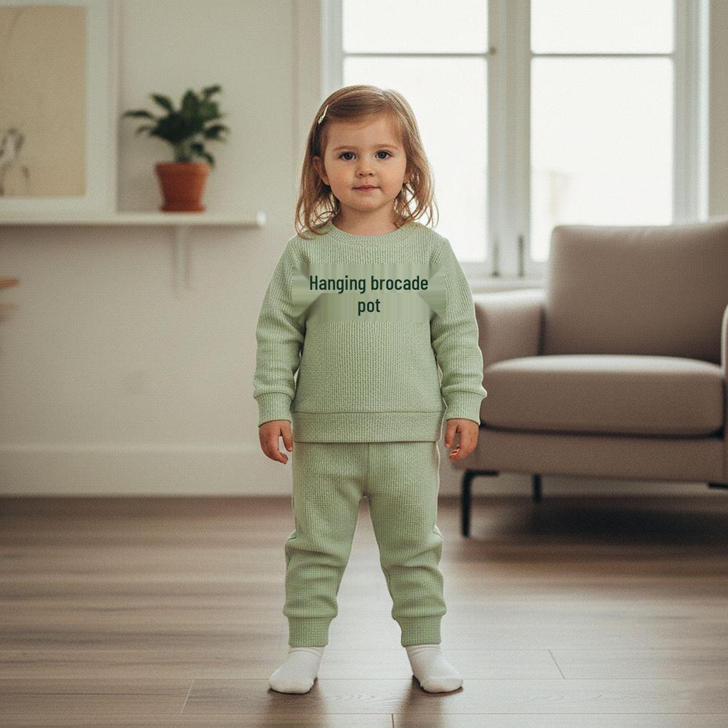 Unisex Baby St. Patrick's Day Clover Embroidered Striped Two-Piece Set (Autumn/Winter)