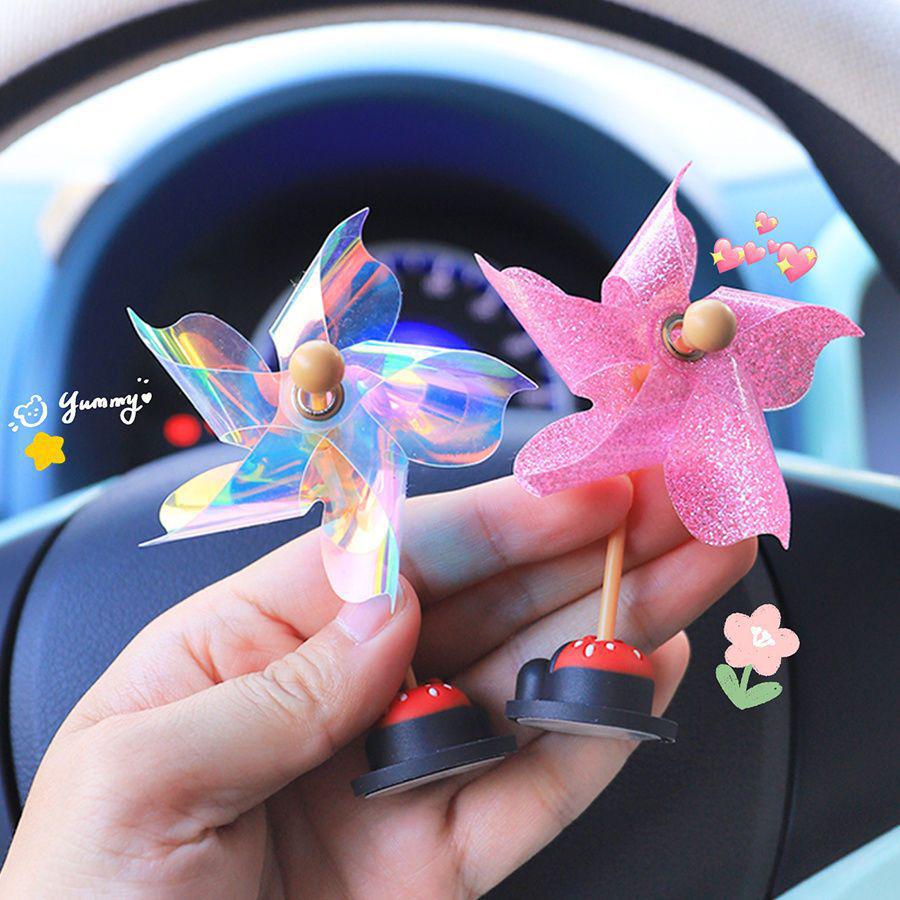 Cute Bamboo Dragonfly Pinwheel Ornament for Car or Motorcycle Interior