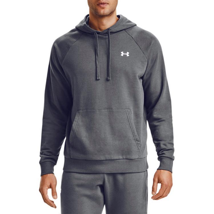 Under Armour Rival Sweatshirts Men's Gray Hooded Moderate Regular 1357105-012