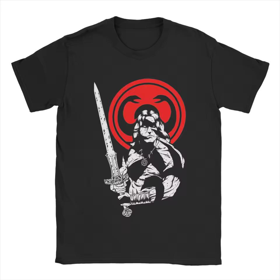 Camiseta Conan el Bárbaro Lavado Vintage Oversize Streetwear Hombres Mujeres Verano Algodón Casual Manga Corta Gráfica Novedad Camiseta