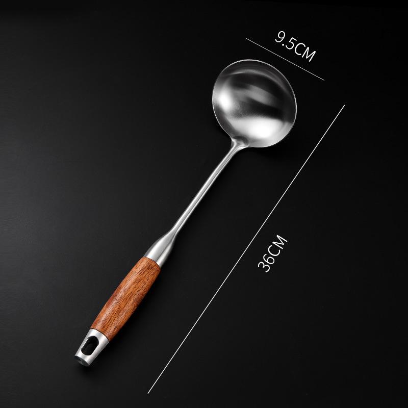 304 Stainless Steel Wood Handle Wide Fried Fish Spatulas Steak Shovel Fish Turner Slotted Beveled Kitchen Cooking Utensils