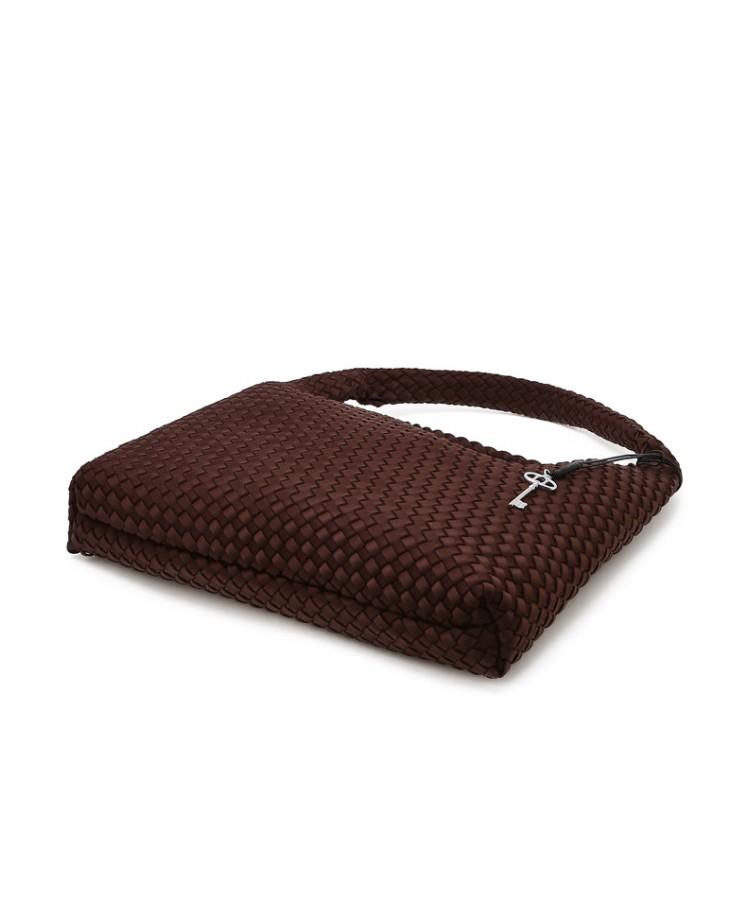 Athe Vanessabruno Dark Brown Neoprene Weaving Shoulder Bag L Aaba6E851W3
