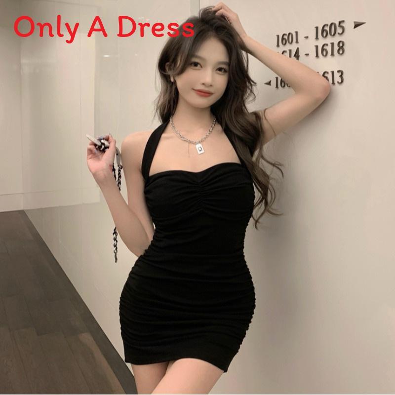 Summer Sexy Girl Halter Dress With Ruffle Detail For Girls Party Wear