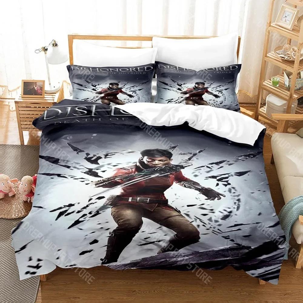 3D Print Dishonored Bedding Set Single Twin Full Queen King Size Bed Set Aldult Kid Bedroom Duvetcover Sets Anime Bed Sheet Set