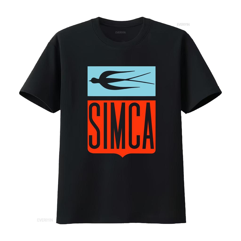 Simca Logo Tričko B3002 Retro Francouzský Výrobce Aut Design Cool Vintage Styl vintage Vypraný homme Univerzální Pohodlné Unisex