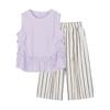 Fuluomi Girls' Summer Korean Casual Top & Wide-Leg Pants Set