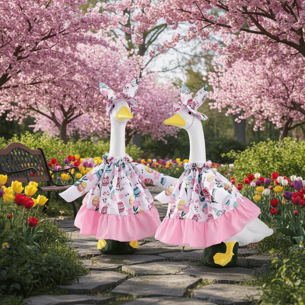 Fashion Rabbit Egg Pattern Porch Goose Outfit Breathable Decorative Goose Holiday Outfit Novelty Goose Easter Costume Easter Day