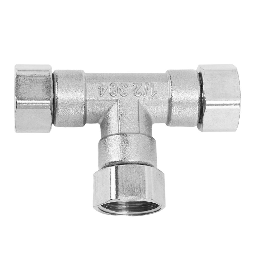 Pipe Fitting 3 Way Tee 304 Stainless Steel Hose Connector Pipeline Adapter G1/2 for Water Air