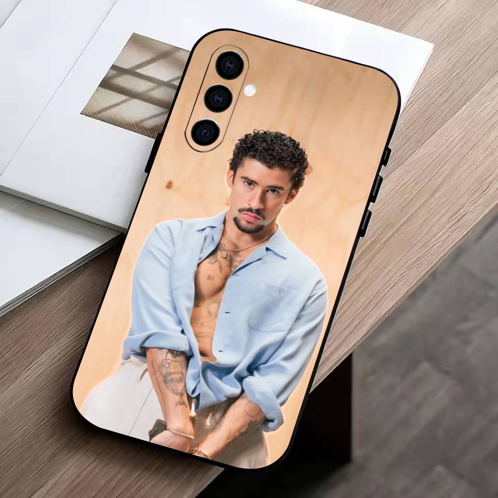 

male singer-Bad Bunny Phone Case For Samsung Galaxy A73,A72,A71,A70,A53,A52,A51,Others Soft Black Cover Samsung a70