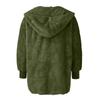 Women's Fashion Loose Hooded Jacket Plush Long Sleeve Cardigan Solid Color Coat