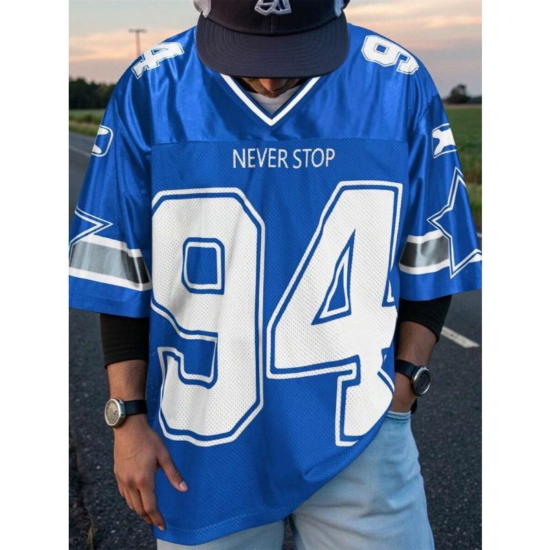 

Summer 2025-2026 new men s T-shirt Casual breathable round-neck alphanumeric printed jersey polyester men s T-shirt 6XL