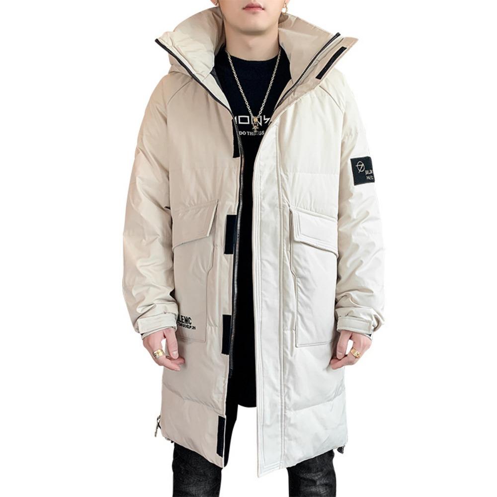 Medium and long down jacket men's winter, pie overcome thickened warm and cold jacket