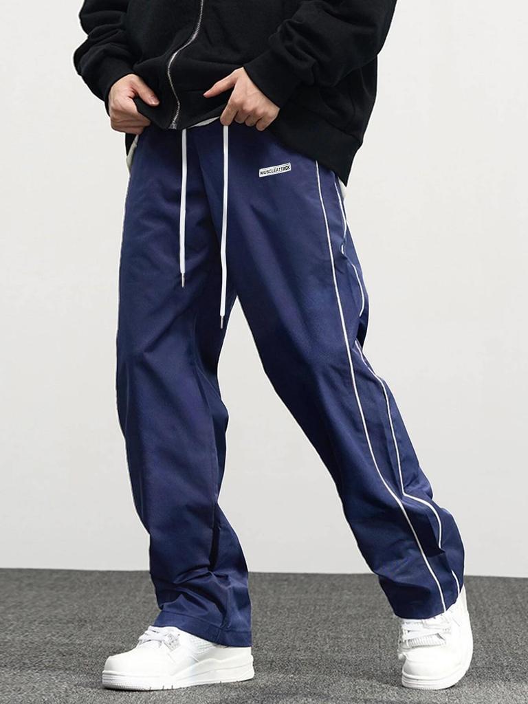 Men's Retro European High Street Trend Joggers - Autumn Casual Woven Pants
