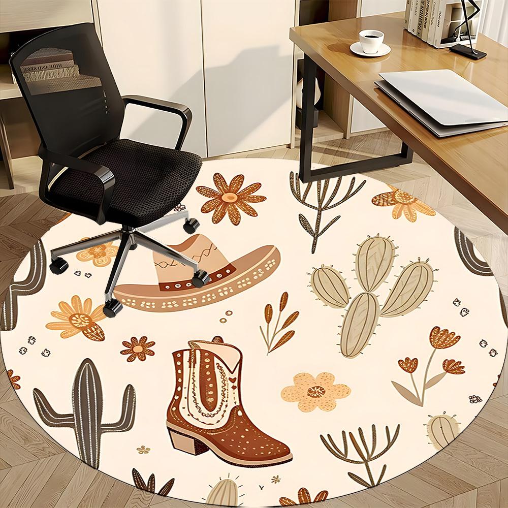 1pc Cowboy Boots Chair Carpet for Office, Non-slip, Soft and Durable Office Rug, Perfect for Office Yy251226050