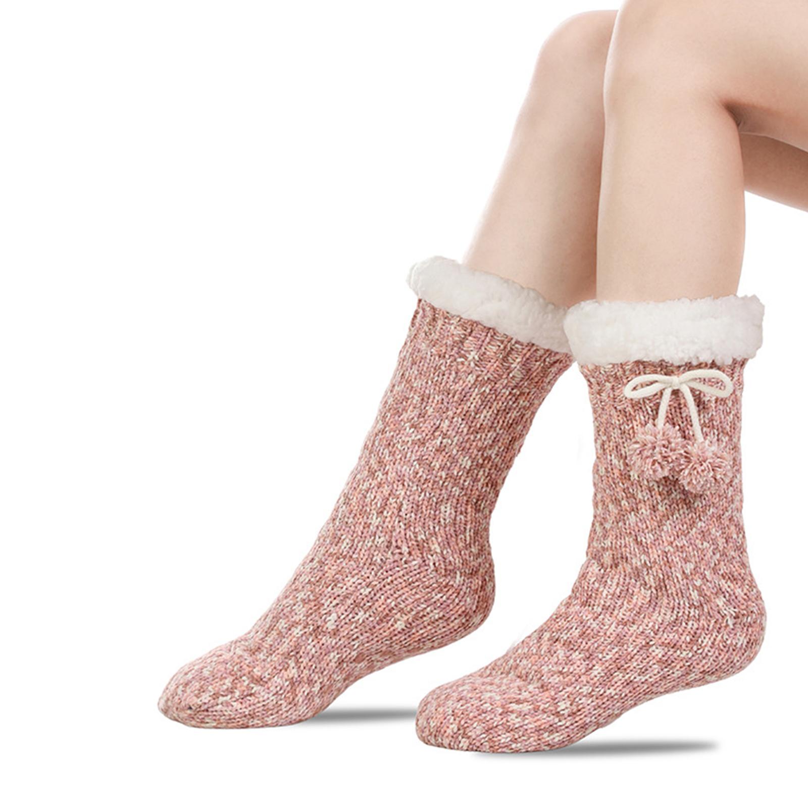 

Fuzzy Socks For Women Girl - Winter Warm Sleeping Plush Comfy Slipper Socks One Size рожевий